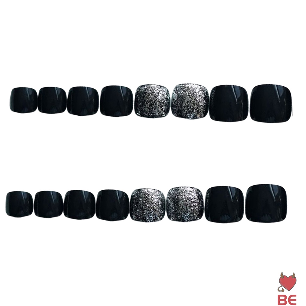 YADORNOS Móng Chân Giả Màu Đen Trơn Chống Nhòe Thời Trang Thanh Lịch Cho Nữ