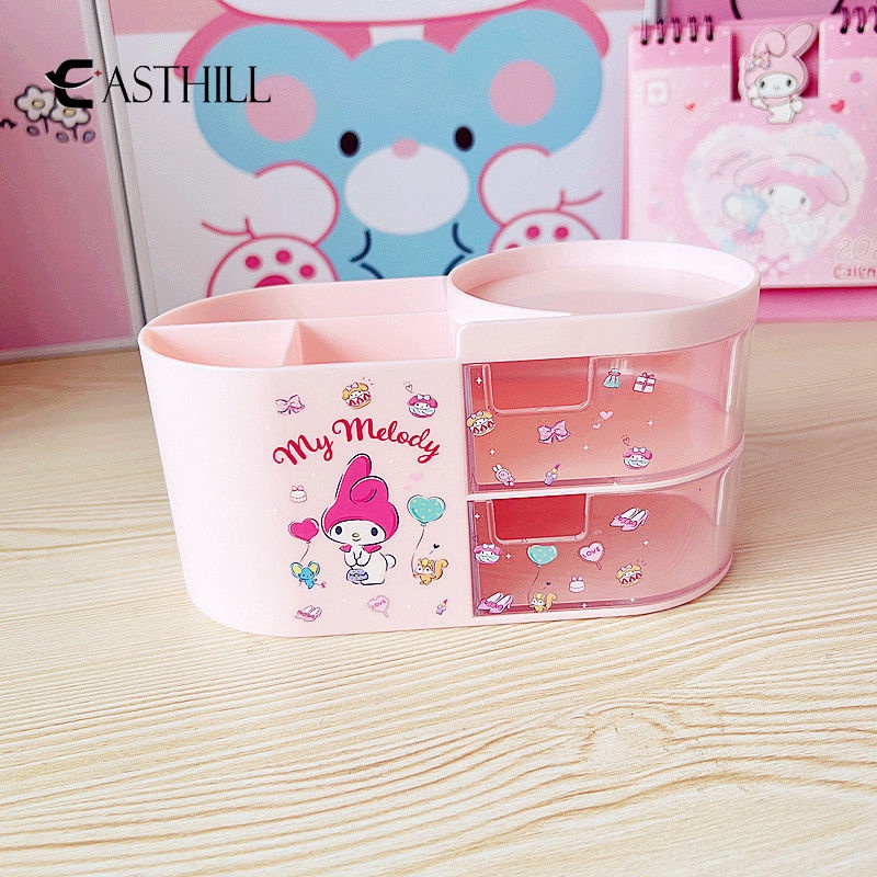 Hộp Đựng Bút / Mỹ Phẩm Để Bàn Họa Tiết Anime Sanrio Hello Kitty Kuromi Cinnamoroll My Melody Giá Đỡ