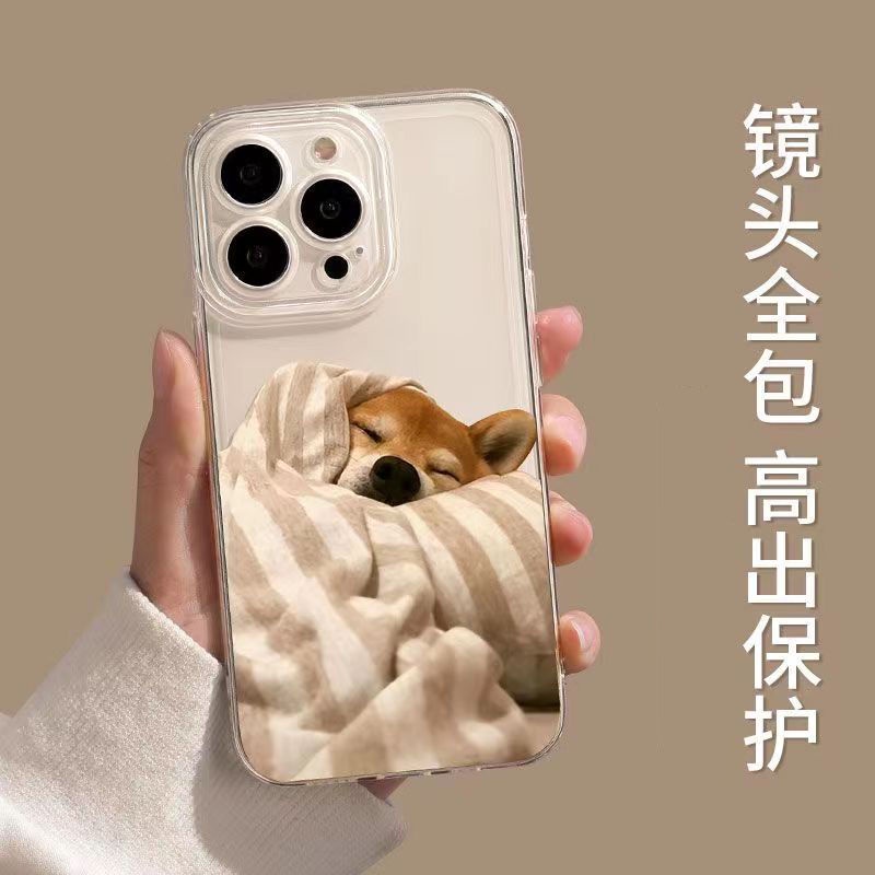 ✅Ốp Điện Thoại Mềm Hình Cún Shiba Inu Mùa Đông Cho iPhone 14pro 14Promax 14plus 4Z