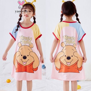 Đầm ngủ tay ngắn chất lụa mỏng nhẹ thời trang mùa hè xinh xắn cho nữ 90-160cm