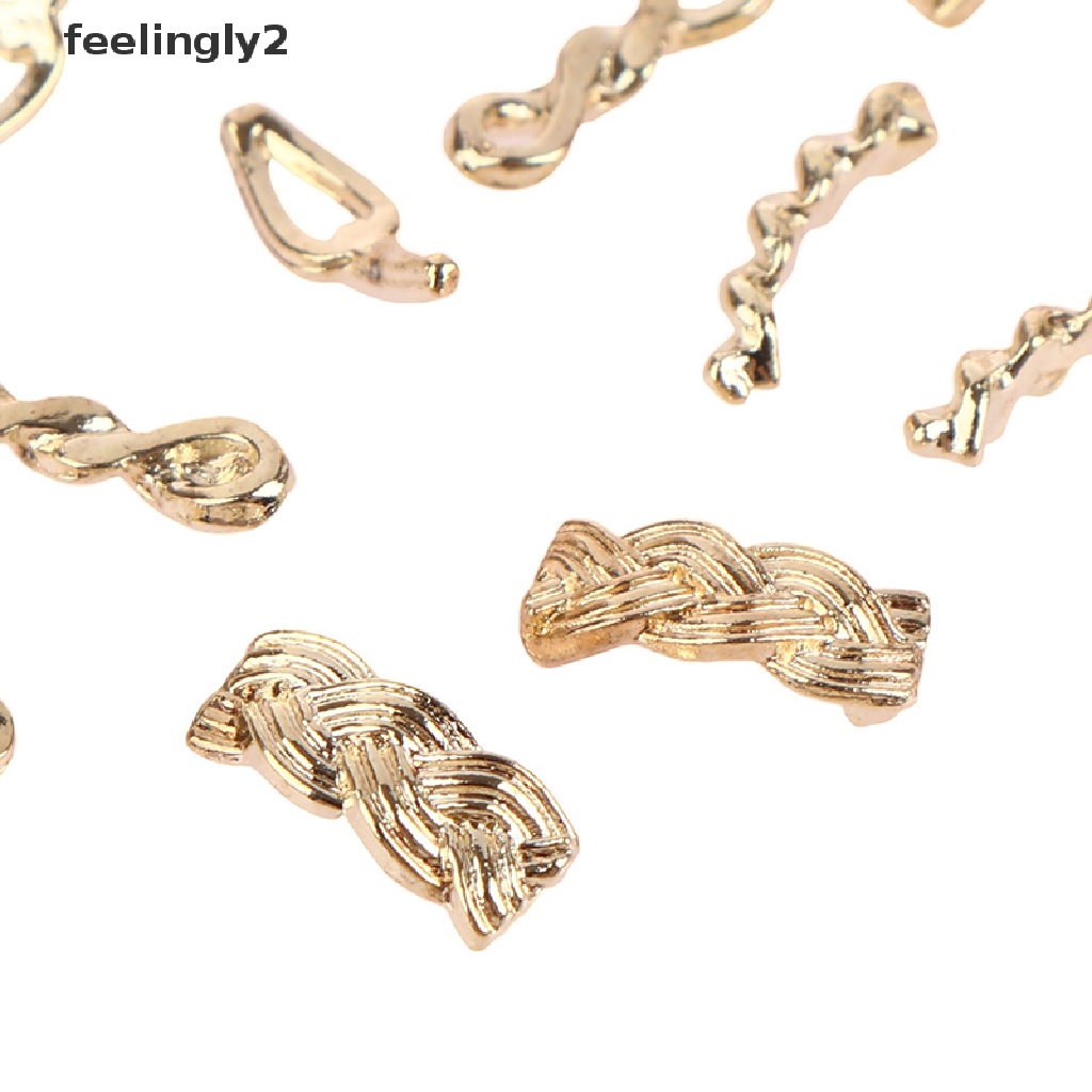 Set 10 / 20 Dây Xích Kim Loại Màu Vàng / Bạc Trang Trí Móng Nghệ Thuật DIY