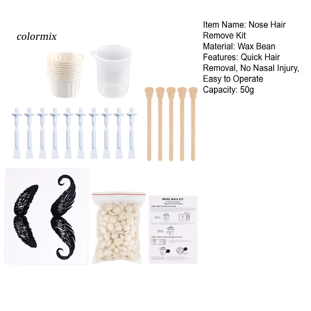 1 Set Rich Accessories Nose Hair Remove Kit Home Supply Hot Film Hard Wax Bean Nose Hair Plucking Tools Easy Operation