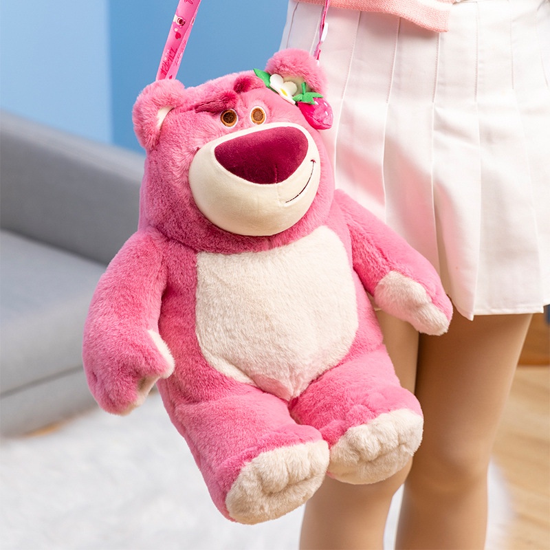 Ba Lô Đeo Vai Hình Gấu Nhồi Bông Dâu Tây Dễ Mang Sáng Tạo Khi Ra Ngoài