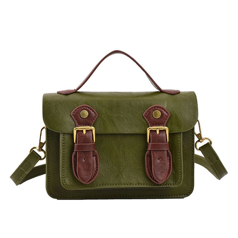 Túi Đeo Chéo Màu Sắc Tương Phản Phong Cách retro Cho Nữ