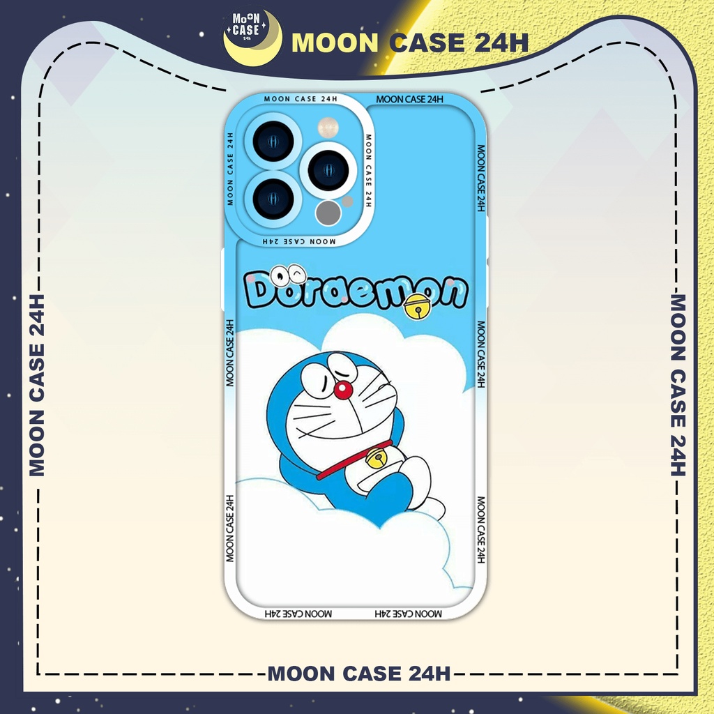 Ốp lưng iphone MOON CASE 24H Doraemon Ngủ Trên Mây ip 8/x/xs/xs max/11/12/13/14pro/plus/promax