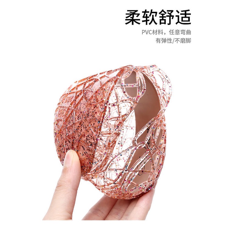 Giày Búp Bê Nhựa Dẻo Đế Bằng Đục Lỗ Thời Trang Mùa Hè Cho Nữ