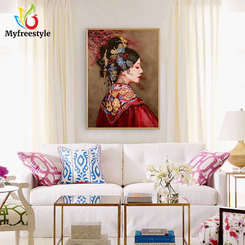 30x40cm Bộ Tranh Đính Đá Tự Làm Toàn Diện 5D Hình Cô Dâu