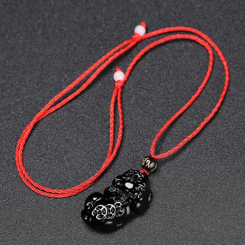 Vòng cổ Mặt Đá Obsidian Tự Nhiên Cho Cặp Đôi