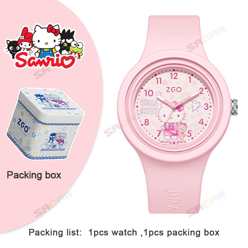 SANRIO Đồng Hồ Đeo Tay Chống Trầy Xước Chống Nước Họa Tiết Hello Kitty 43.5mm Dành Cho Bé Trai Và Bé Gái