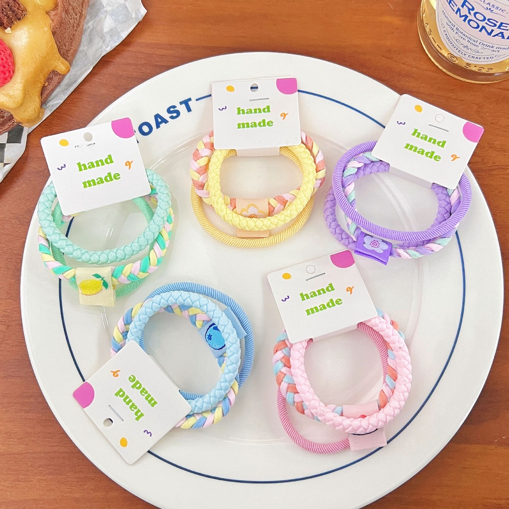 Bộ 3 Dây Cột Tóc Hình Hoa Màu Sắc Ngọt Ngào Thời Trang Cho Nữ