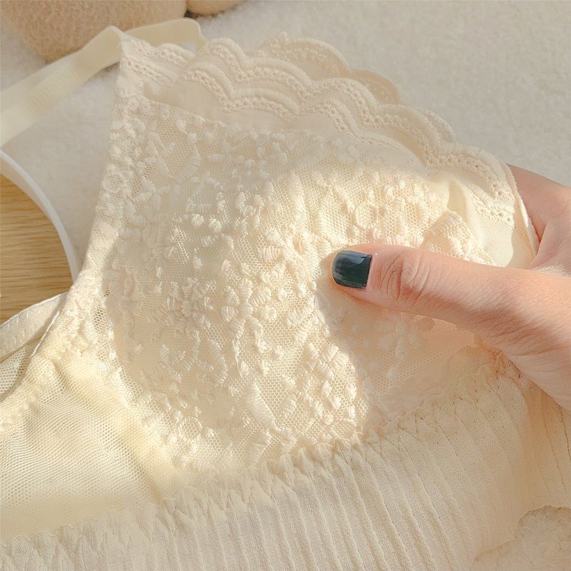 [F &amp; X] Áo Ngực Nhỏ Không Gọng Phối Ren Màu Trơn Thoải Mái Cho Nữ