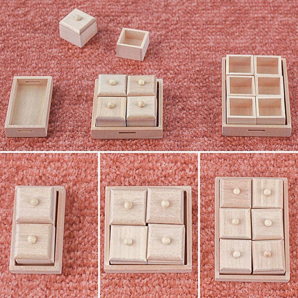 Set 1 / 2 Nội Thất Bằng Gỗ Tỉ Lệ 1 / 12 Trang Trí Nhà Búp Bê