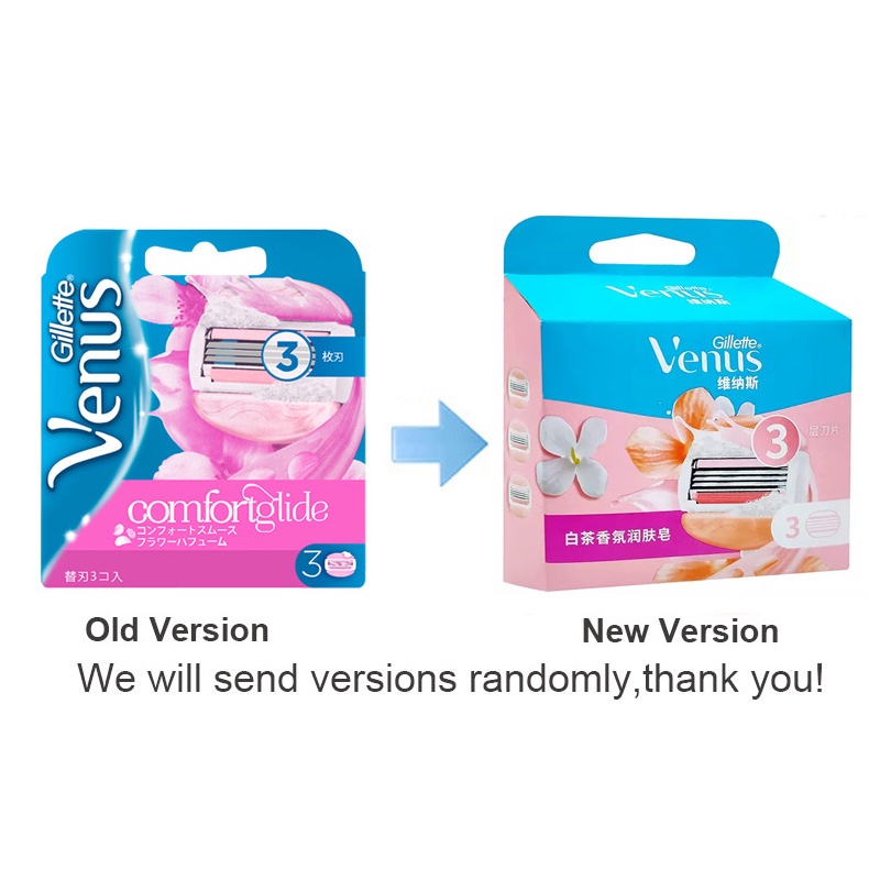 GILLETTE Set 3 Đầu Dao Cạo Lông Màu Hồng / Trắng Thoải Mái Dành Cho Nữ