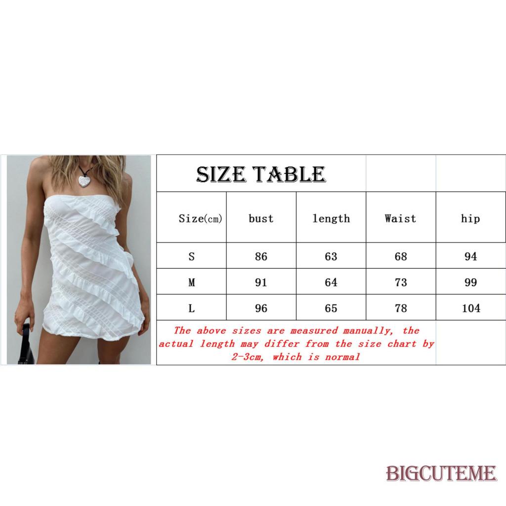 Đầm Ôm Dáng Không Dây Hở Lưng Nhún Bèo Màu Sắc Trơn Dành Cho Nữ