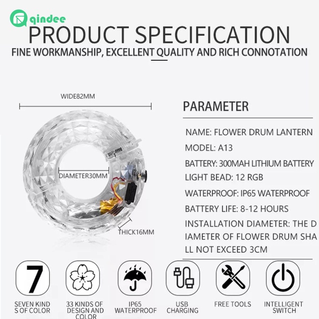 Đèn Led Cảnh Báo Cảm Biến Thông Minh Chống Nước Gắn Bánh Xe Đạp Cho Trẻ Em