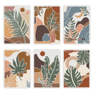 1Set Plastic Reusable Drawing Painting Stencils Templates Sets for Painting on Fabric Canvas Tiles Floor Furniture Wood Plants Pattern 29.7x21cm 9pcs/set
