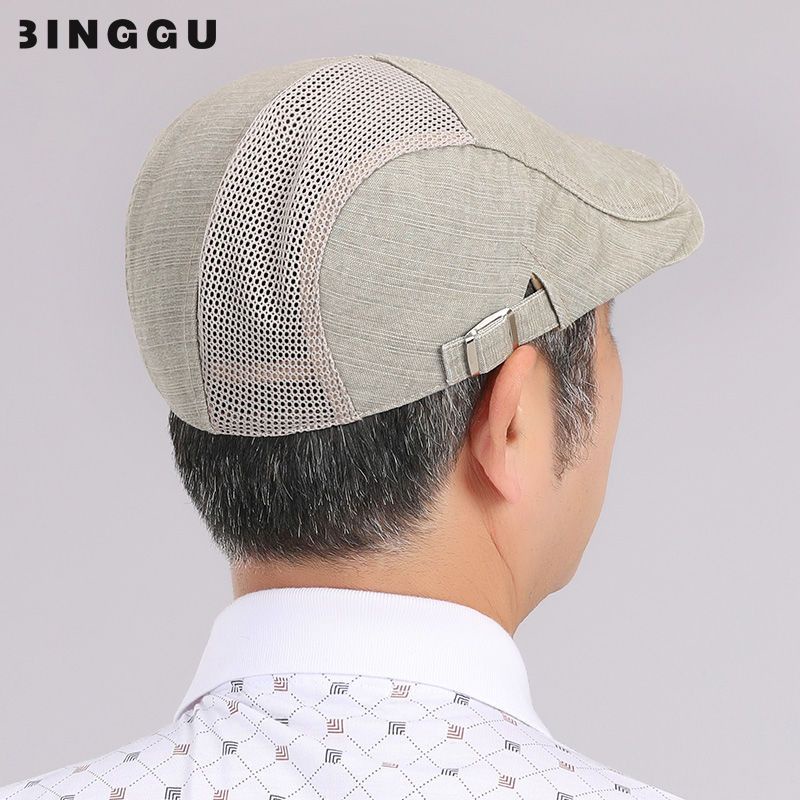 Mũ Beret Mỏng Phối Lưới Thoáng Khí Thời Trang Mùa Hè 2023 Cho Nam Trung Niên 2023 4EBM