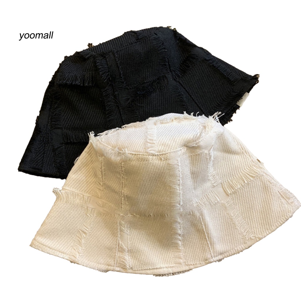 / Yo / Mũ Bucket Màu Trơn Thêu Họa Tiết Caro Dành Cho Nữ Hóa Trang