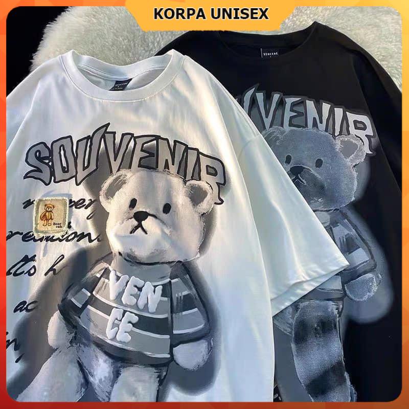 [ IN NỔI ] Áo thun tay lỡ form rộng gấu SOUVENIR - phông ulzzang cotton unisex nam nữ