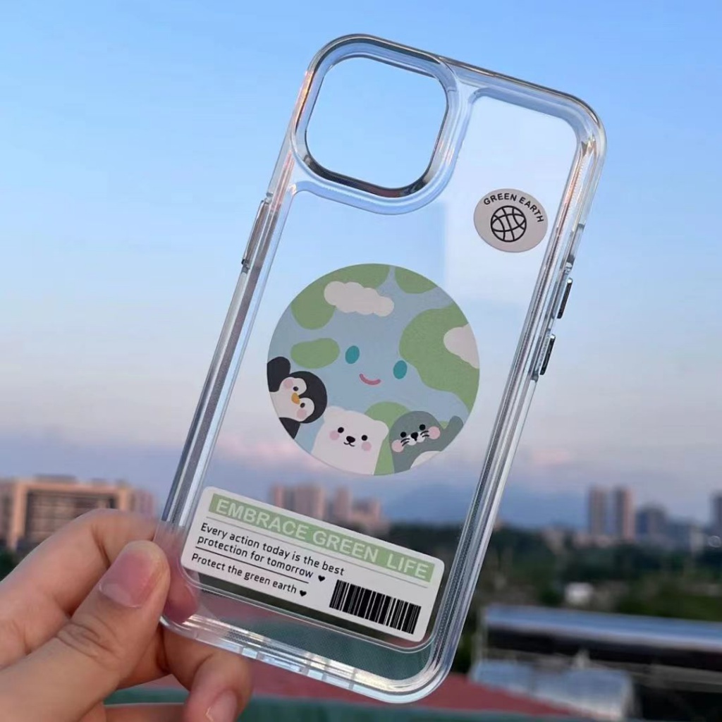 ✅Ốp Điện Thoại Trong Suốt In Hình Trái Đất 8pins Cho iPhone 14 / 13promax 12 / 11 xs D5EI