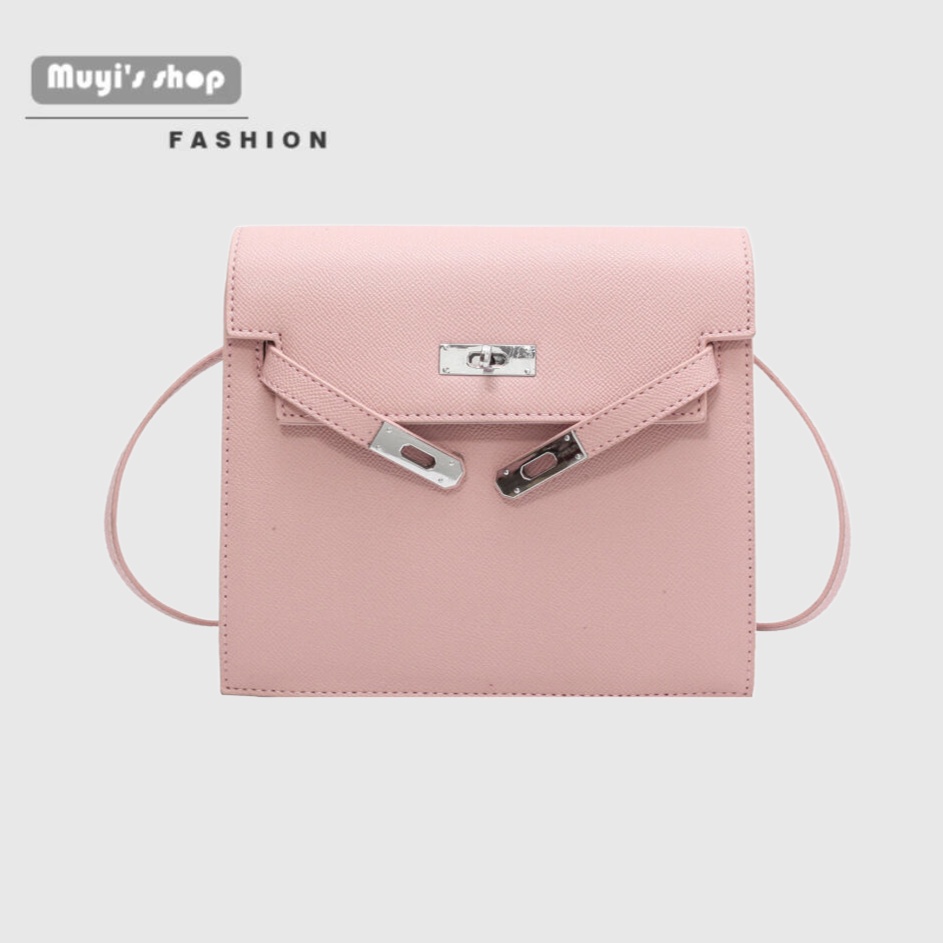 Túi Đeo Vai Màu Trơn Có Khóa Thời Trang Cho Nữ