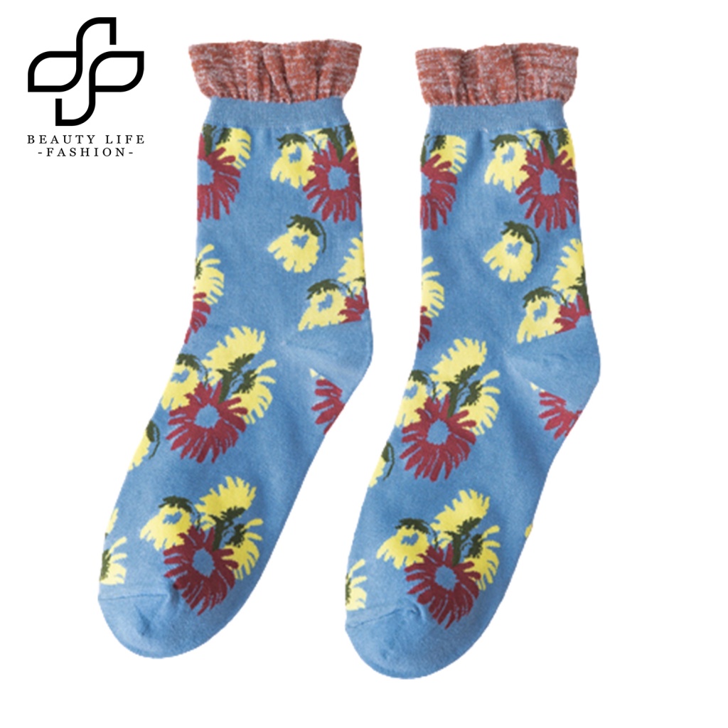 Đôi Vớ HọA TiếT Hoa KiểU Retro ThờI Trang SàNh ĐiệU Cho Nữ