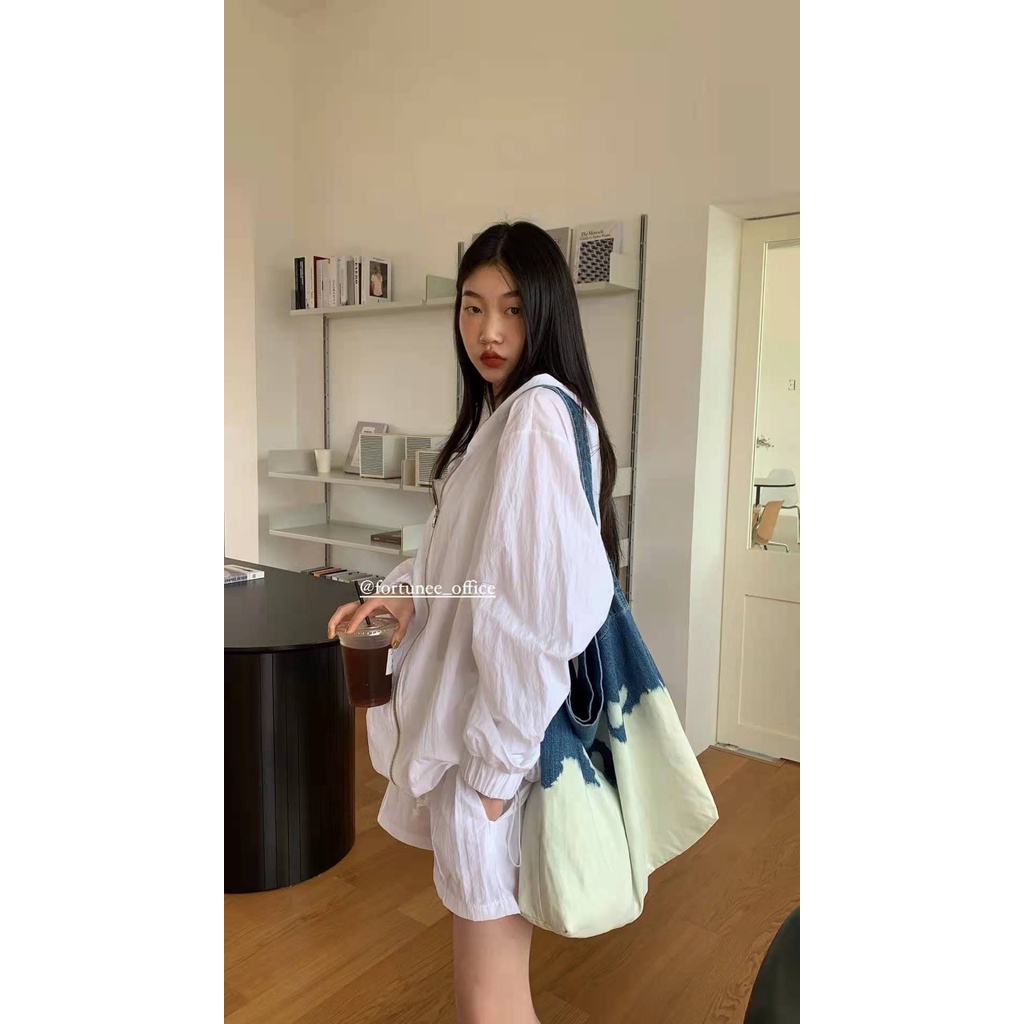 Túi Xách Vải Jean Cỡ Lớn Màu Gradient Thời Trang Cho Nữ