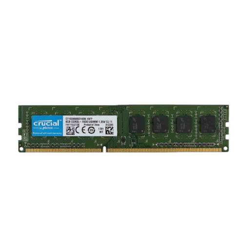 New For Crucial 8GB DDR3L 1600MHz 1.35V PC3L-12800U 2Rx8 240Pin DIMM Desktop PC RAM Memory