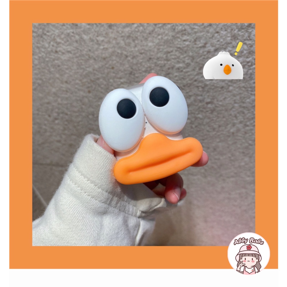 Vỏ Bảo Vệ Hộp Sạc Tai nghe không dây Airpods 1 / 2 / pro Hình Vịt Mắt To Bằng TPU Mềm Trong Suốt Kiểu Hàn Quốc