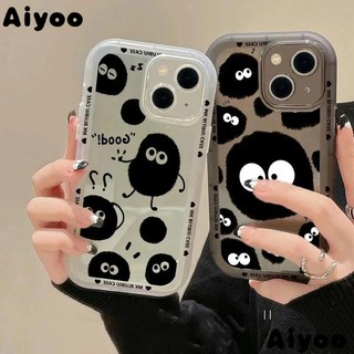 ✅Ốp Điện Thoại Mềm Hình Bùi Nhùi Màu Đen Cho iPhone 14 13promax 12 11pro xr xs 8p 7Plus 5KFV