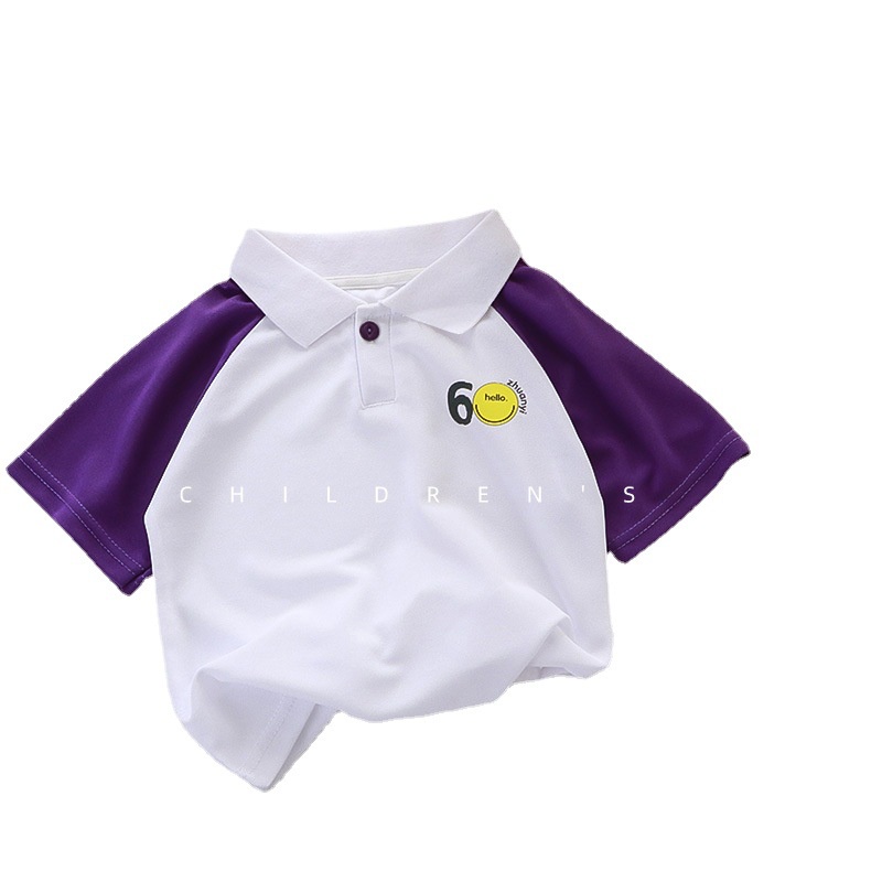 Áo Thun polo Tay Ngắn Màu Trơn Phong Cách Hàn Quốc Thời Trang Mùa Hè Kích Thước 80-160CM