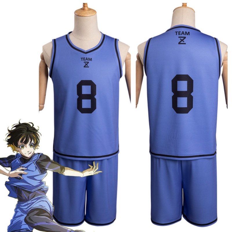 Anime BLUE LOCK Bộ Đồ Hóa Trang Thể Thao Nhân Vật Isagi Yoich Hyoma Chigiri Football Jersey Club Sportswear