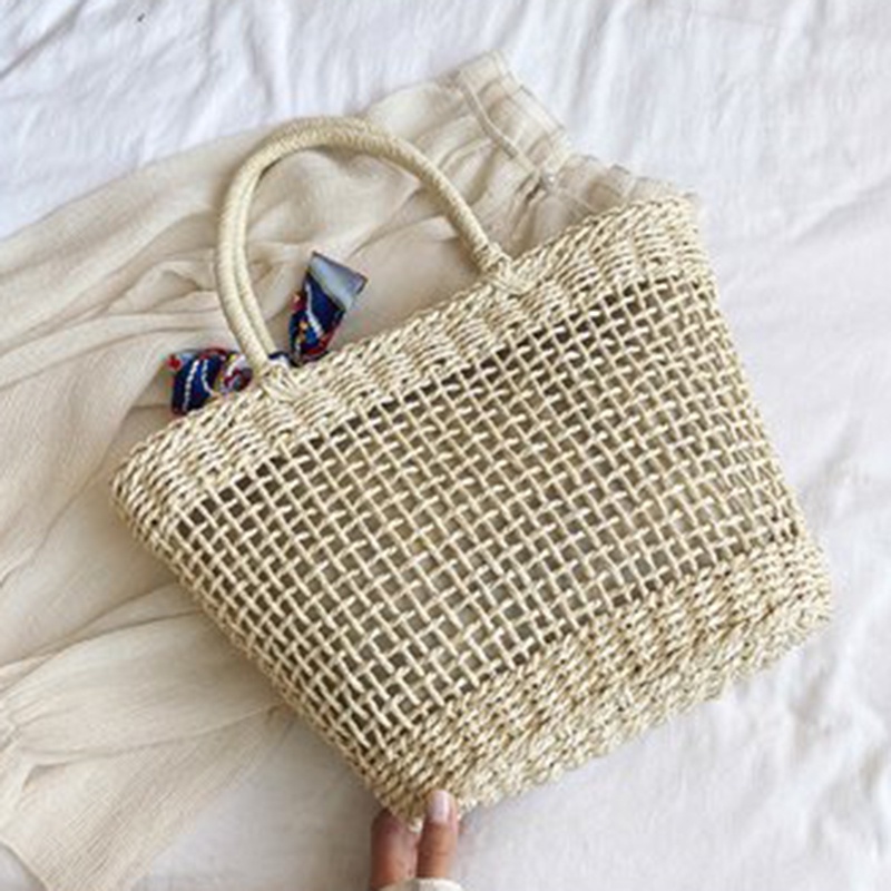 Ielgy Túi Xách Đeo Vai Đan Cói Thông Dụng Cho Nữ