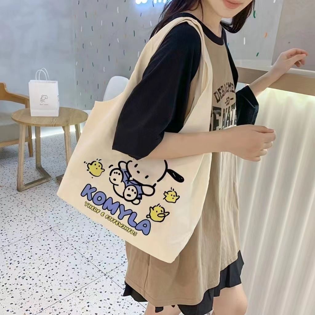 Túi Tote Vải Canvas Đi Học Gấu KOMILA Xinh Xắn Phong Cách Hàn Quốc MTT0335