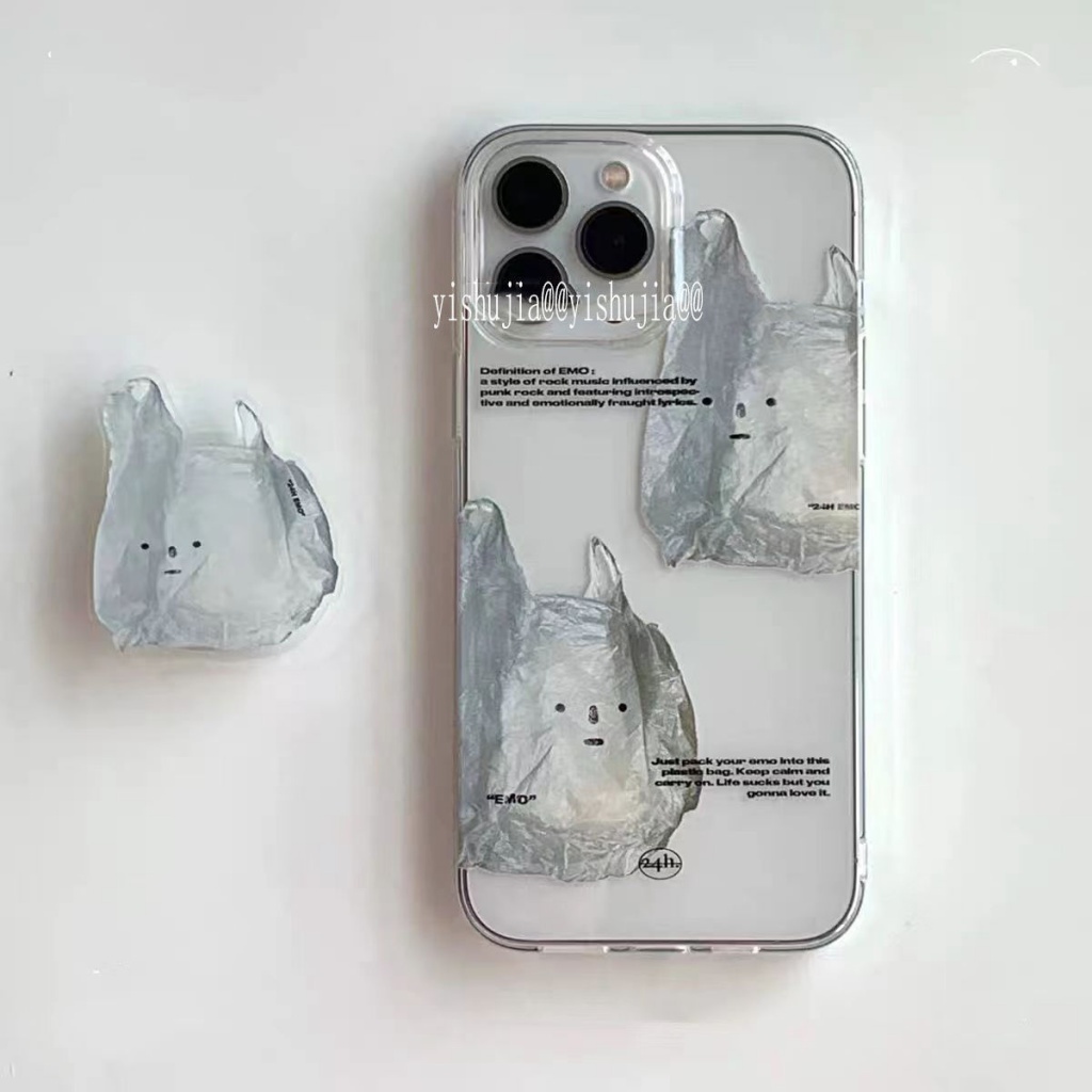 ✅Ốp Điện Thoại Mềm Trong Suốt Họa Tiết Túi Rác Xiaohongshu Cho iPhone 14 / 13promax 12 / 11 xr / xs / 8p 7In