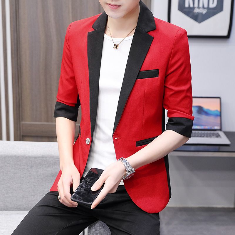 # Áo Khoác Vest Thiết Kế Lịch Lãm Trẻ Trung Cho Nam# Bộ Đồ Vest Thời Trang Công Sở Thanh Lịch Cho Nữ# Áo Khoác Tay Lỡ 3 / 4 Thời Trang Mùa Hè Cho Nam# Áo Vest Tay Ngắn Màu Đỏ Phong Cách Hàn Quốc Hợp Thời Trang Cho Nữ