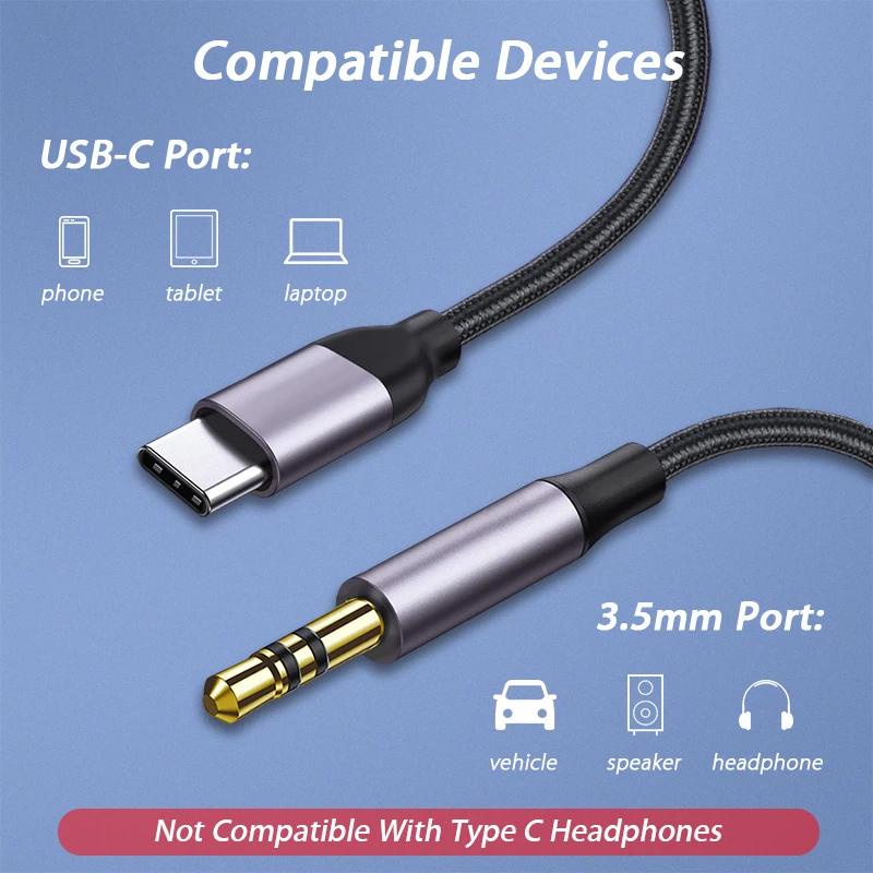 Dây cáp âm thanh TWITCH chuyển đổi đầu cắm Type C sang cổng cắm 3.5Mm thích hợp cho Xiaomi 9 Usb C sang 3.5Mm Huawei