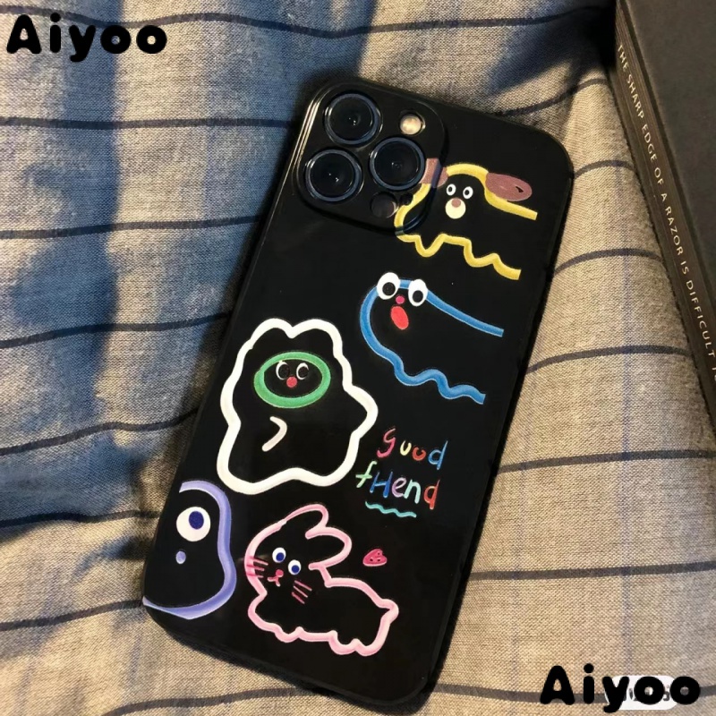 ✅Ốp Điện Thoại Mềm In Hình Động Vật Phong Cách Graffiti Cho iPhone 14 / 13promax 12 / 11 7 / 8plus xr / Xs