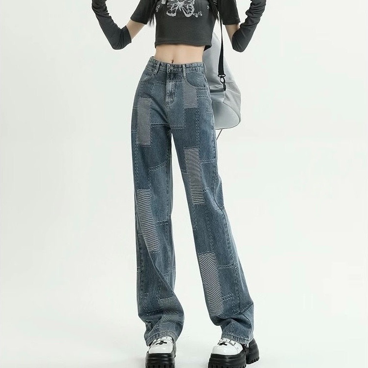 Quần Jeans Nữ Lưng Cao Ống Rộng Thời Trang Hàn Quốc Mới