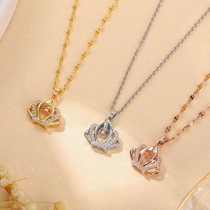 Vòng cổ Hình Vương Miện Đính Đá Zircon Thời Trang Sang Trọng