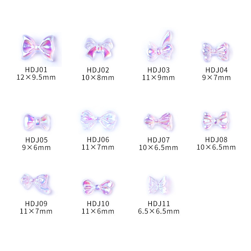 Gói 50 Hạt Nơ Nhiều Màu Trang Trí Móng Tay / Điện Thoại