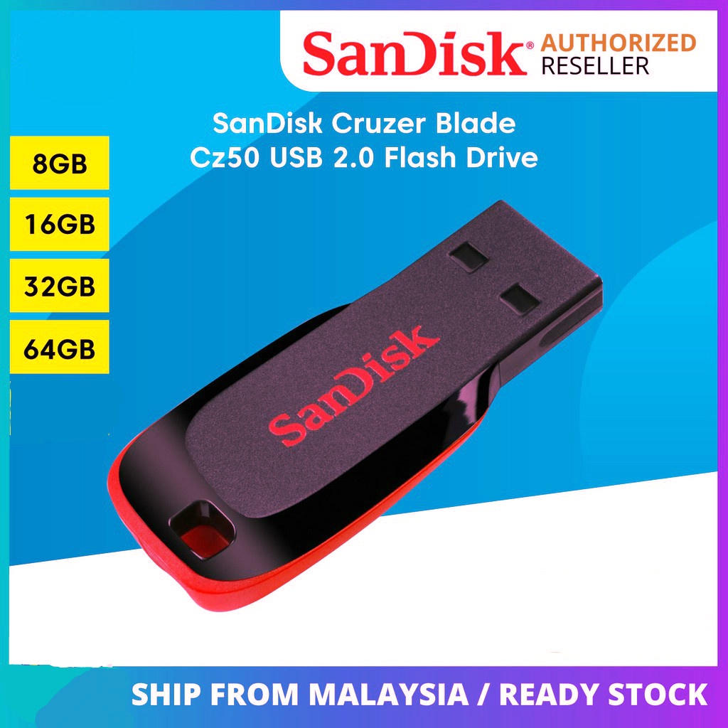 Sandisk Cruzer Blade Cz50 Usb Flash Drive (8gb/16gb/32gb/64gb) Pendrive Hard Disk Hdd Sd Card Reader Solid State Drives
