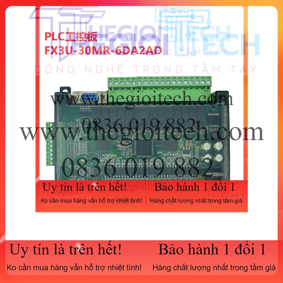 PLC FX3U-30MR RS232/RS485 - Có đế cài ray