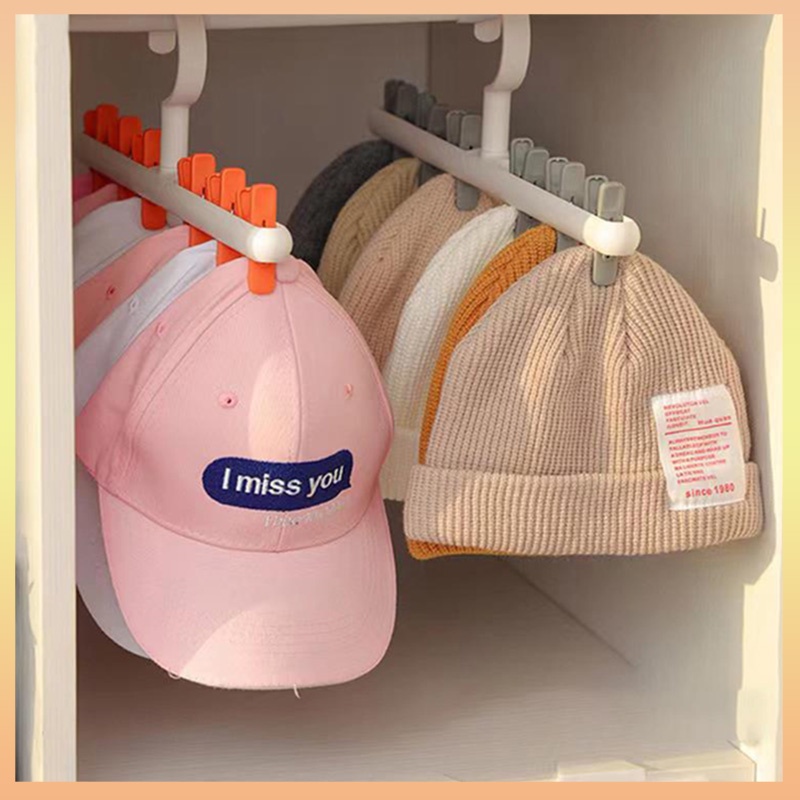 Giá Đỡ 6 Kẹp Treo Mũ / Khăn Choàng Đa Năng Tiện Dụng