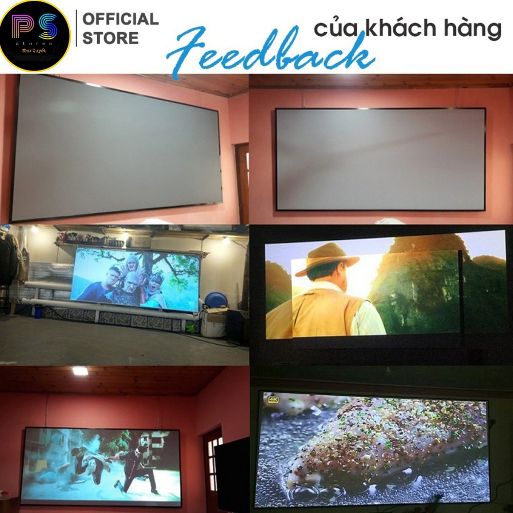 Màn chiếu phản quang dán tường kích thước từ 60in-136In Ngoài ra có khổ tự cắt - Dùng chiếu ngoài trời