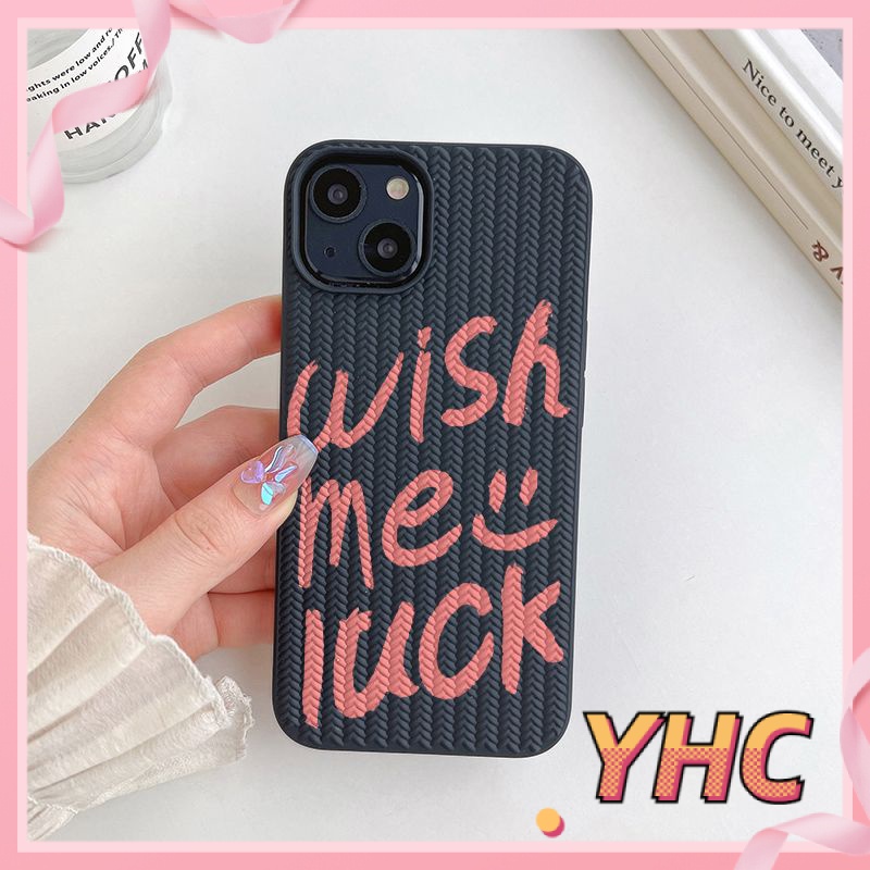 Ốp lưng iphone Bảng chữ cái màu hồng thiếu nữ wish me luck dệt kimi Cho iPhone 6 / 6S / 6splus / se / 7 / 7plus / 8 / 8plus / X / xs / xsmax / 11 / 12 / 13 / 14 / plus / pro-605