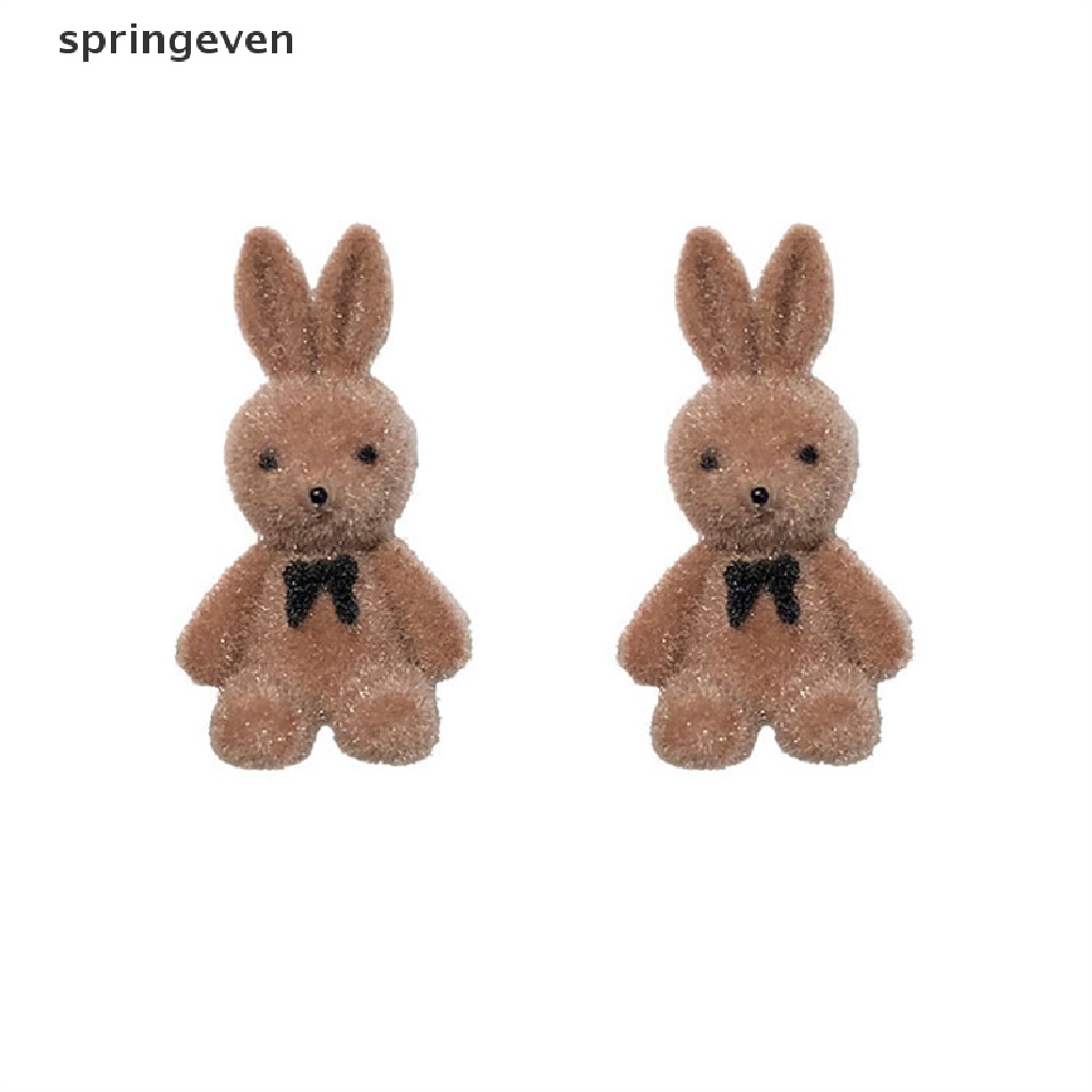 Bông Tai Xỏ Lỗ Hình Thỏ / Gấu Nhồi Bông Dễ Thương Thời Trang Mùa Xuân Cho Bạn Gái