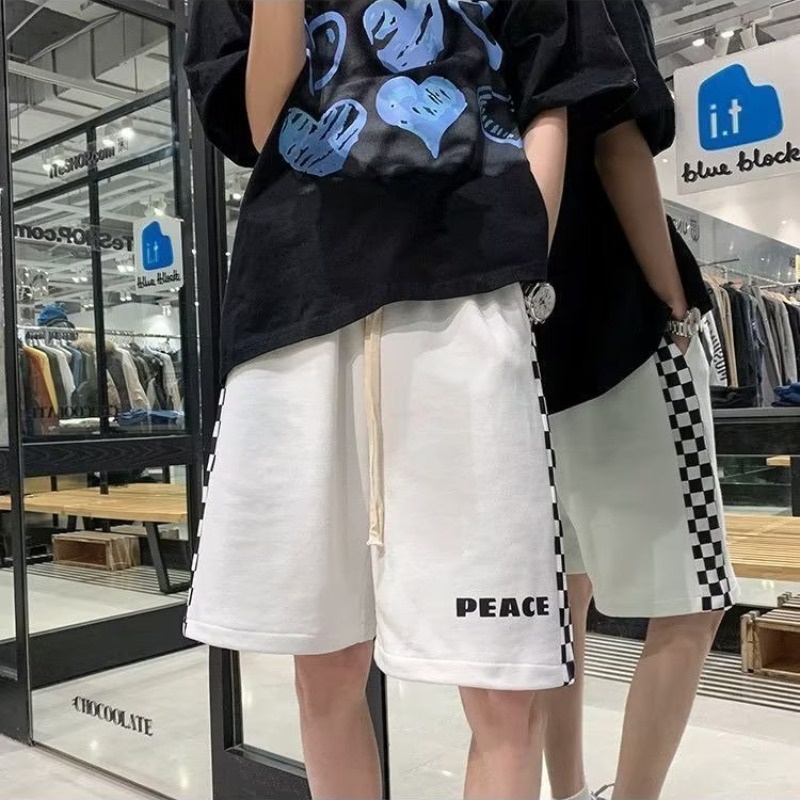 Quần Short Thể Thao Ống Rộng Họa Tiết Ca Rô Phong Cách Hong Kong Hàng Mới Chính Hãng Dành Cho Bạn Nam