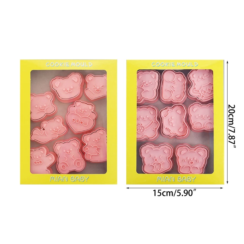Bộ 16 Khuôn Làm Bánh Hình Gấu Hoạt Hình Siêu Dễ Thương