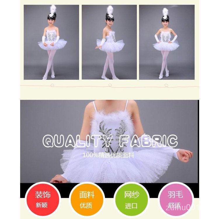 Chân Váy Múa Ba Lê Màu Trắng Hình Thiên Nga Nhỏ Xinh Xắn Cho Bé Gái cxbzuiniu.vn3.23